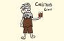 Caveman Christmas pencil gift (cartoon animation)