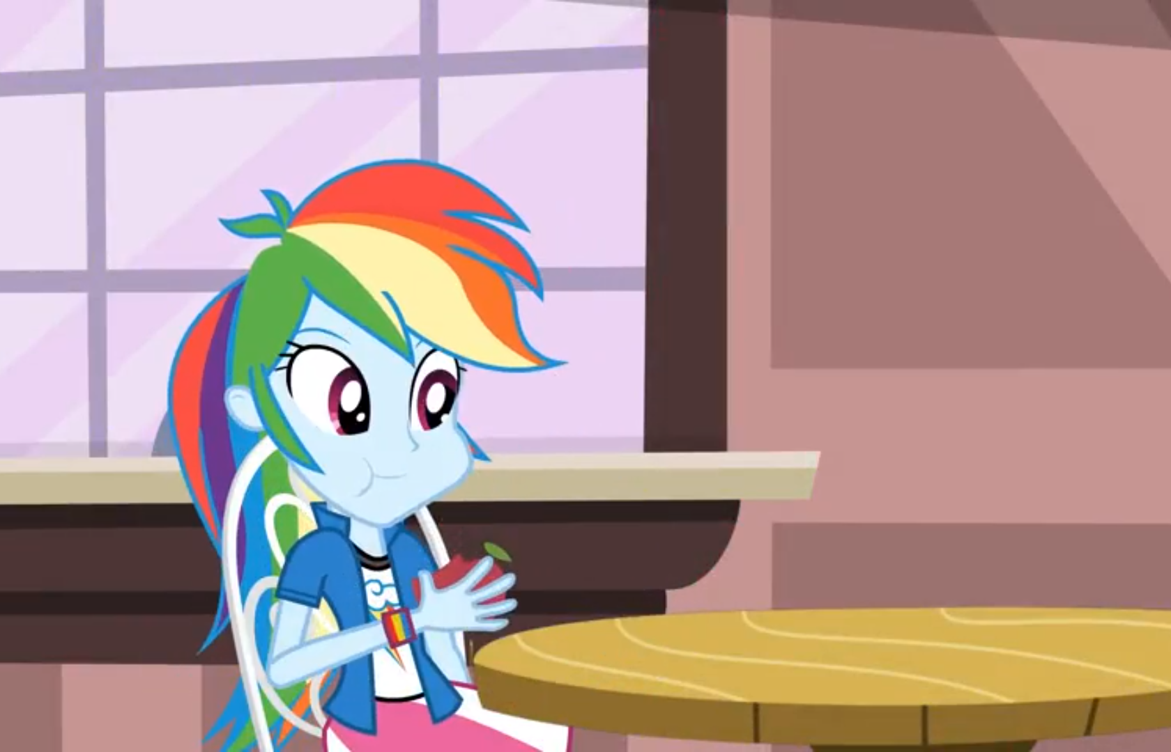 Rainbow Dash eat apple