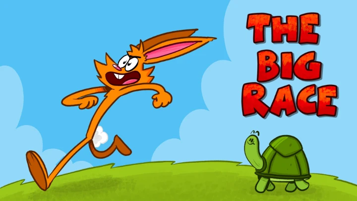 The Big Race. A cartoon animation.