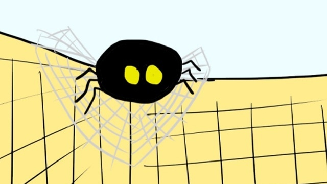 Spider in the bathroom cartoon animation