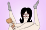 LINDA BELCHER DIDDLING HER LOOSE BURGER MEAT.