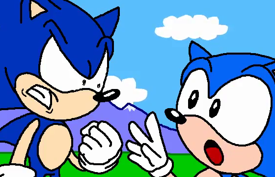 Modern Sonic Meets Classic Sonic