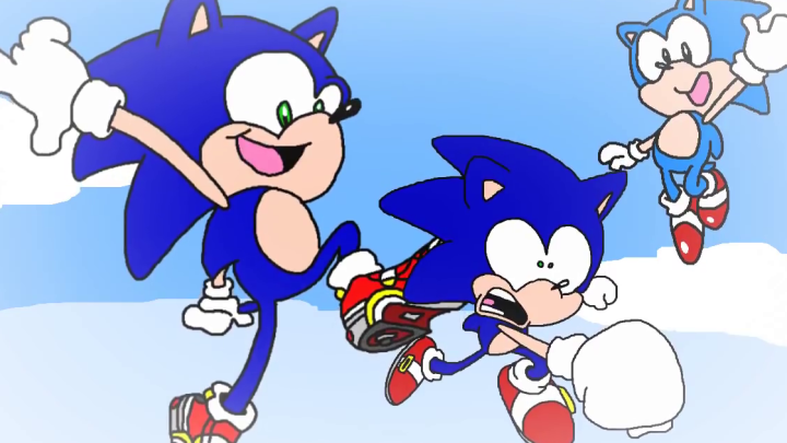 Modern Sonic & Classic Sonic Meet Dreamcast Sonic in Sonic Forces