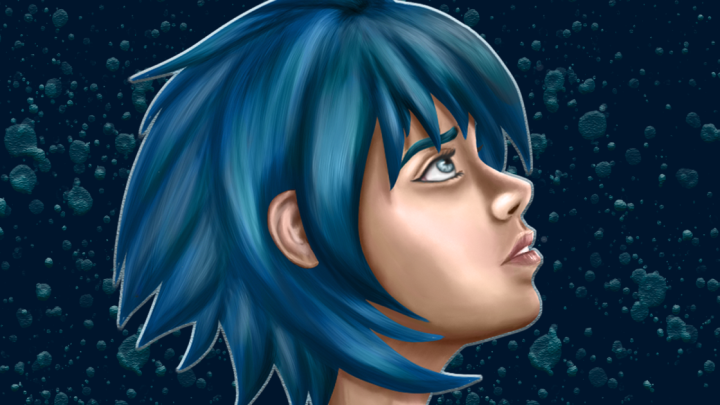 9. Blue-haired girl in Sims 4 speedpaint - wide 4