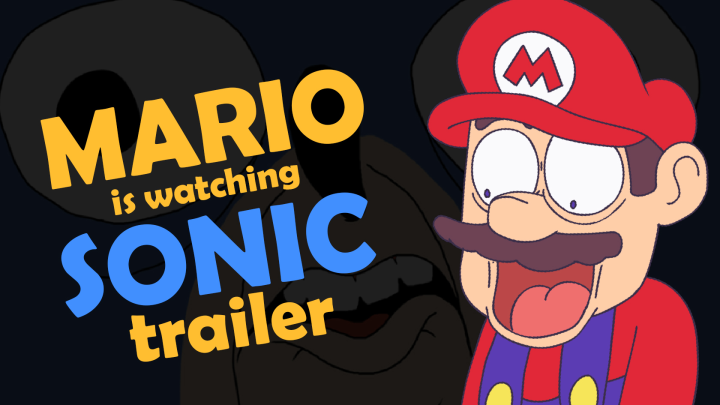 Mario is watching Sonic The Hedgehog (2019) - Trailer REACTION (animated)