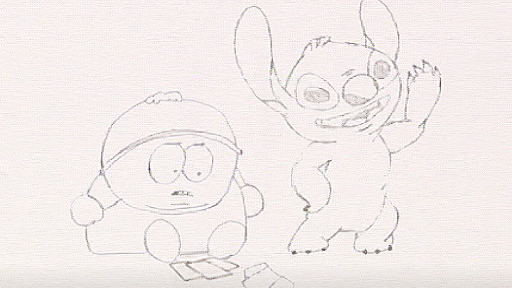 Cartman VS Stitch (Pencil and Paper)