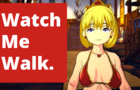 Cute sexy anime bikini princess walking into the guild!