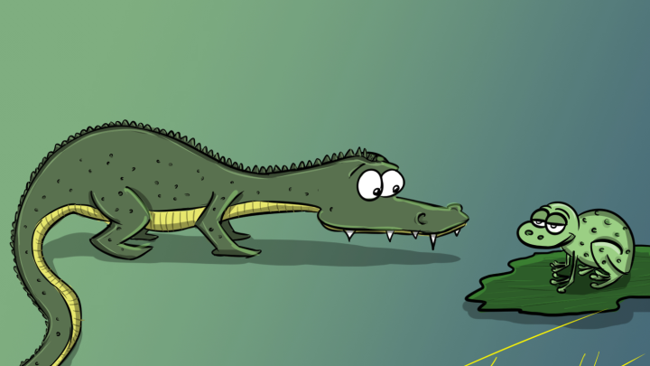 Let's Draw: Crocodile with Frog (cartoon speed drawing)(clip stuido paint)