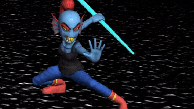 Undyne : Spear fight combo