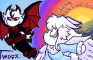 Twoex: Spike and Fluffy flying to watch the sunset (animation test)