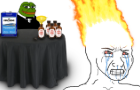 Wojak vs. Pepe: Burning Wojak