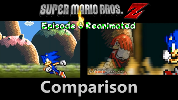 Super Mario Bros Z Episode 6 Reanimated Collab: Scene 5 of the Opening Comparison