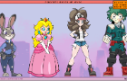 4 character Dress UP game (machine-malfunction)