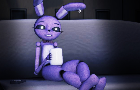 Bonnie enjoys some tea while watching programs that could use context