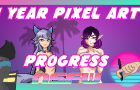 One year pixel art progress (NSFW)