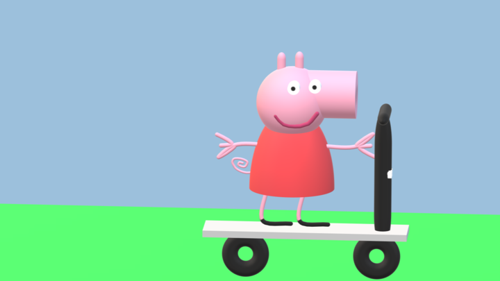 Peppa Pig Learns how to Ride a Scooter