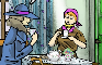 Spy dialog in kitchen