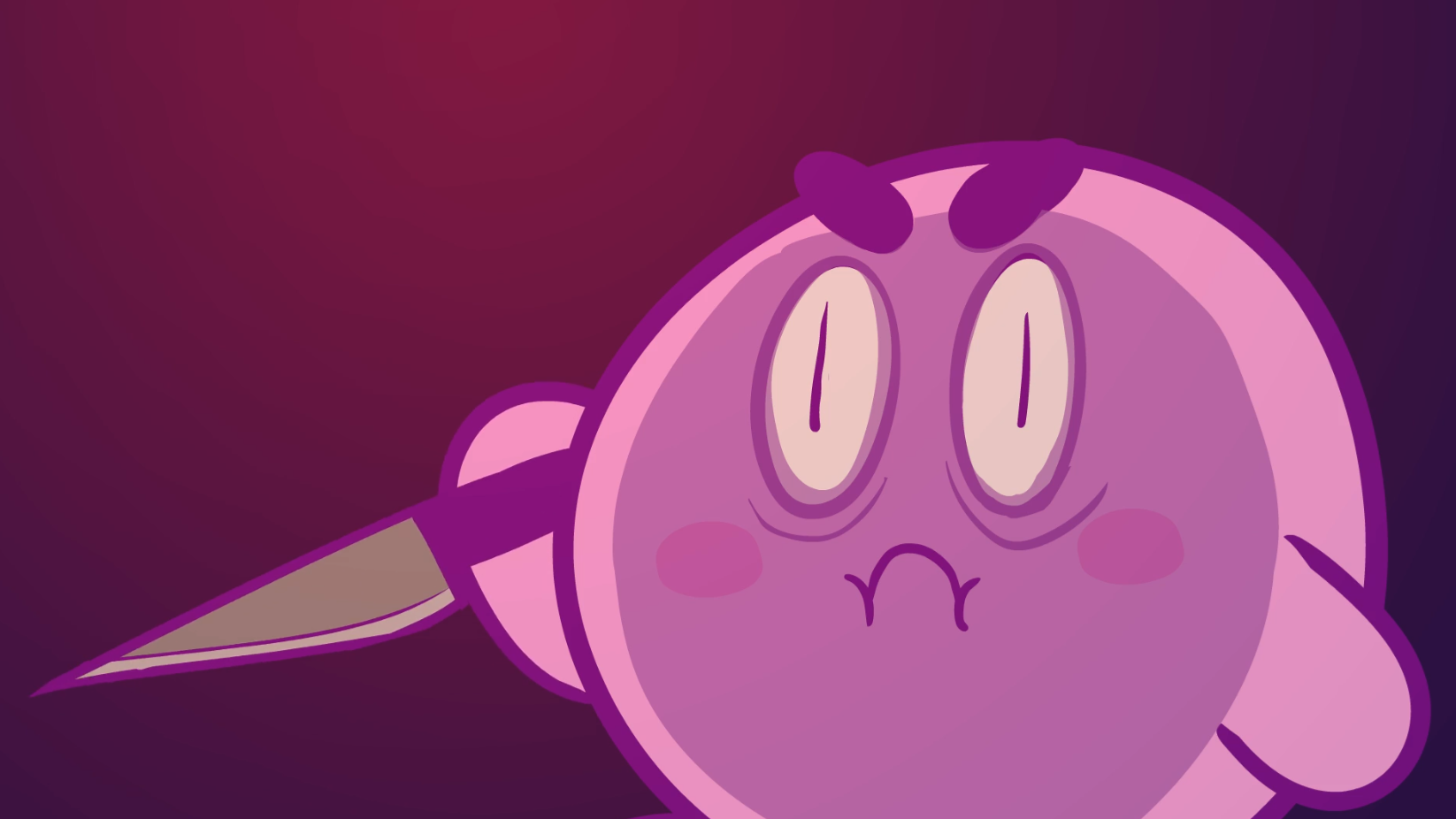 KID PULLS A KNIFE OVER PIZZA kirby version