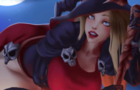 animated bounce halloween witch