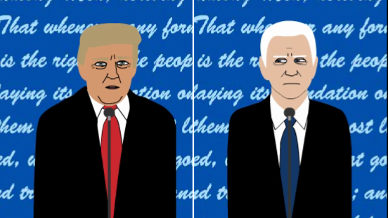 Trump vs Biden Cartoon