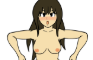Girl in pose""ガ ニ 股"