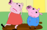 Peppa plays in the mud