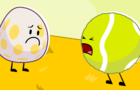 Eggy tell Tennis Ball about her day