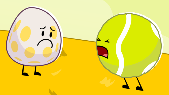 Eggy tell Tennis Ball about her day