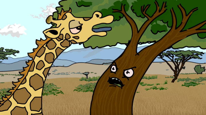 A High Giraffe Explains the Circle of Life to a Pissed Off Tree