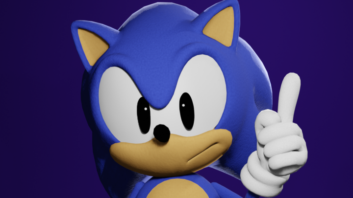 new classic sonic model and render! ( i used blender) : r