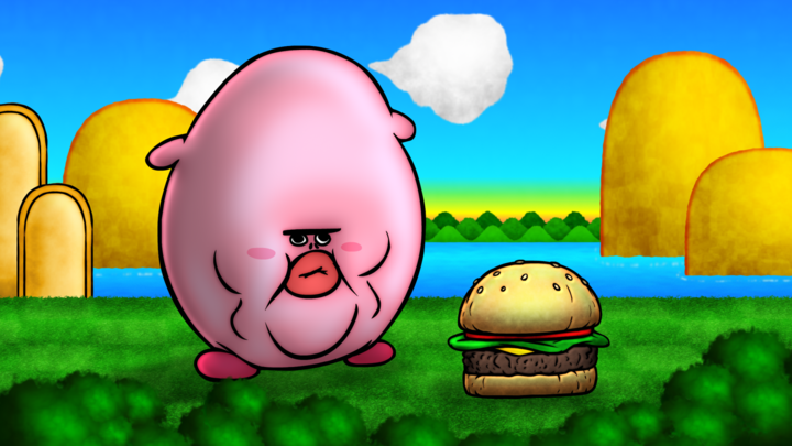 Kirby Eats a Burger