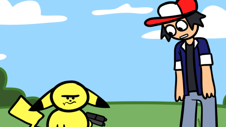 Pikachu has a gun