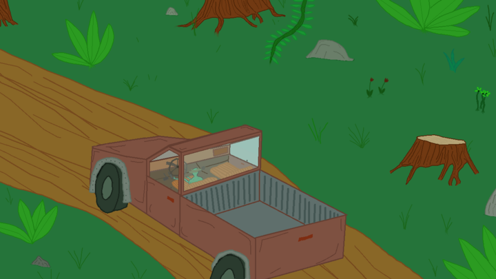 Bobbit Drives Truck For The Logging Camp