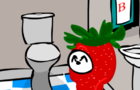 Peeing Strawberry Clock