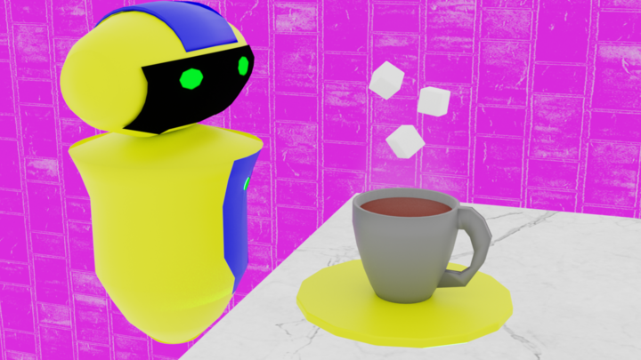 Coffee Bot Adding Sugar Cubes