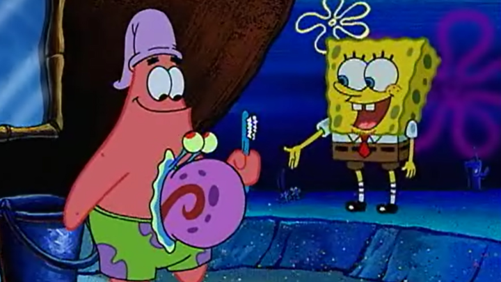 Spongebob Helping Patrick