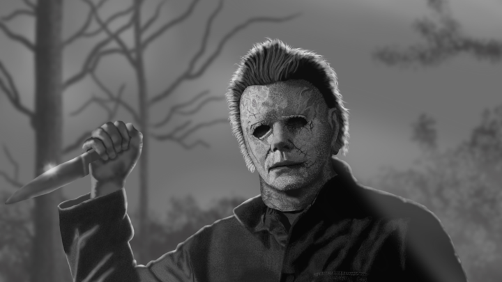 Michael Myers realistic painting