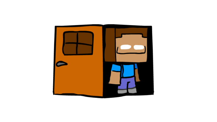 Herobrine at the door