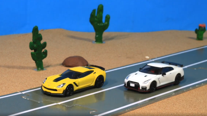 Corvette Z06 vs GT-R Nismo Stop Motion