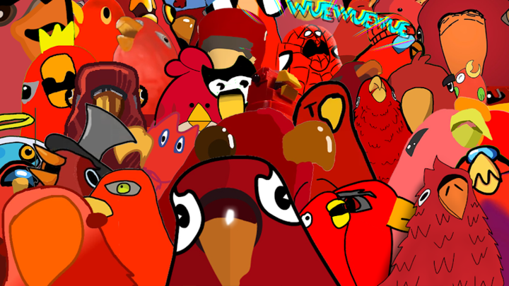 Red birb Wuewuewuewuewue But Every Frame Is By a Different Artist