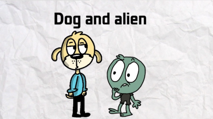 Dog and alien