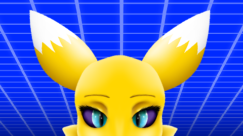 Renamon Walking in Digital Corridor