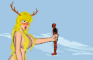 Giantess Pushing Deadpool out of Her Butt