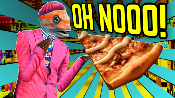 Fish Man Drops a Pizza Pie