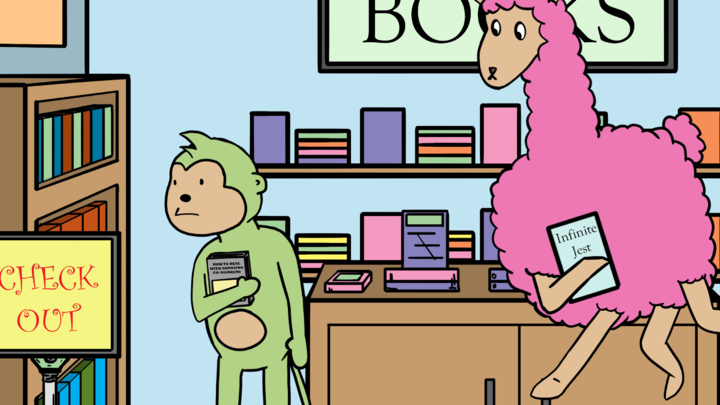 Monkey and Llamacorn: The Book Store