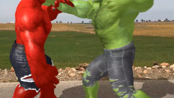 The Hulk VS The Red Hulk in real life