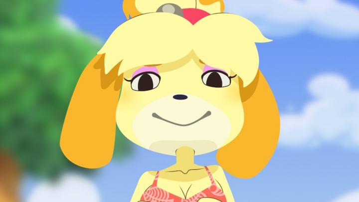 Isabelle performs the Ankha dance