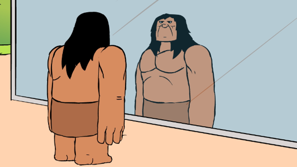 Mirror Prank on Caveman (Primal Cartoon)