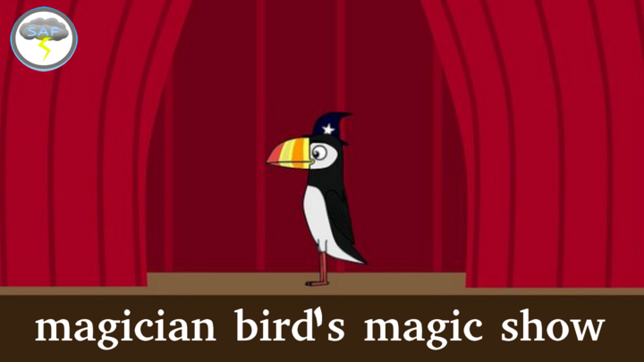 Magician bird's magic show animation