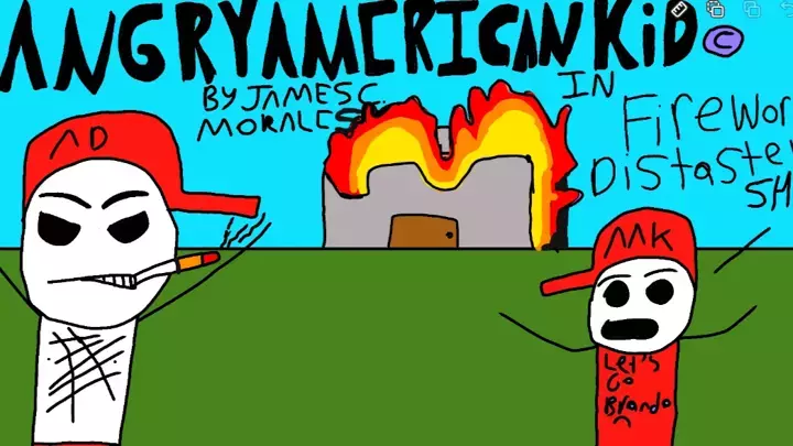 Angry American Kid firework disaster By James C. Morales